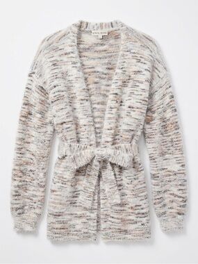 Knox Rose Fuzzy Eyelash Knit Cardigan Sweater w/ Removable Belt | Medium
